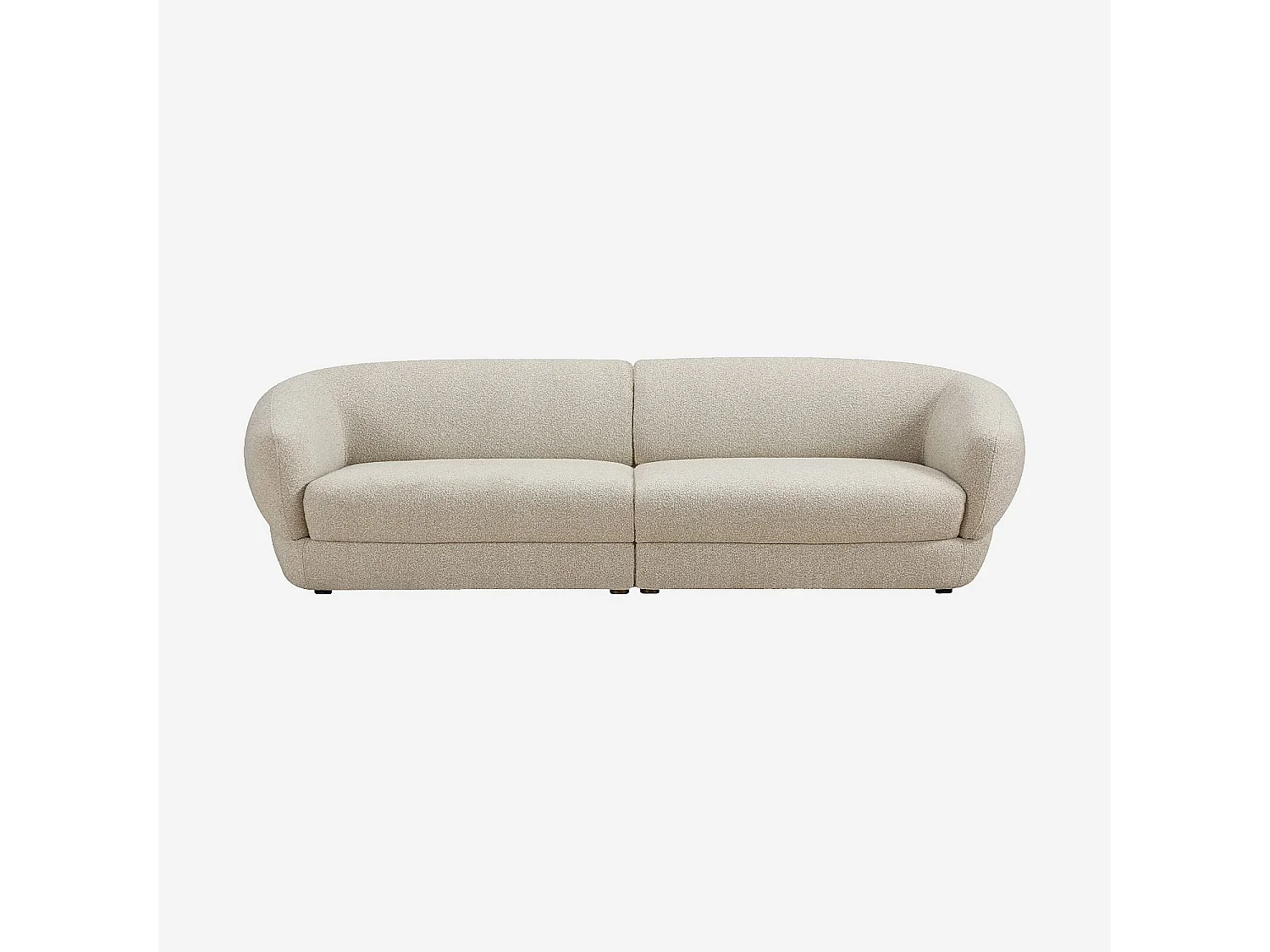 Habitat - Canapé 4 places en tissu bouclette courte - Beige - Teglio