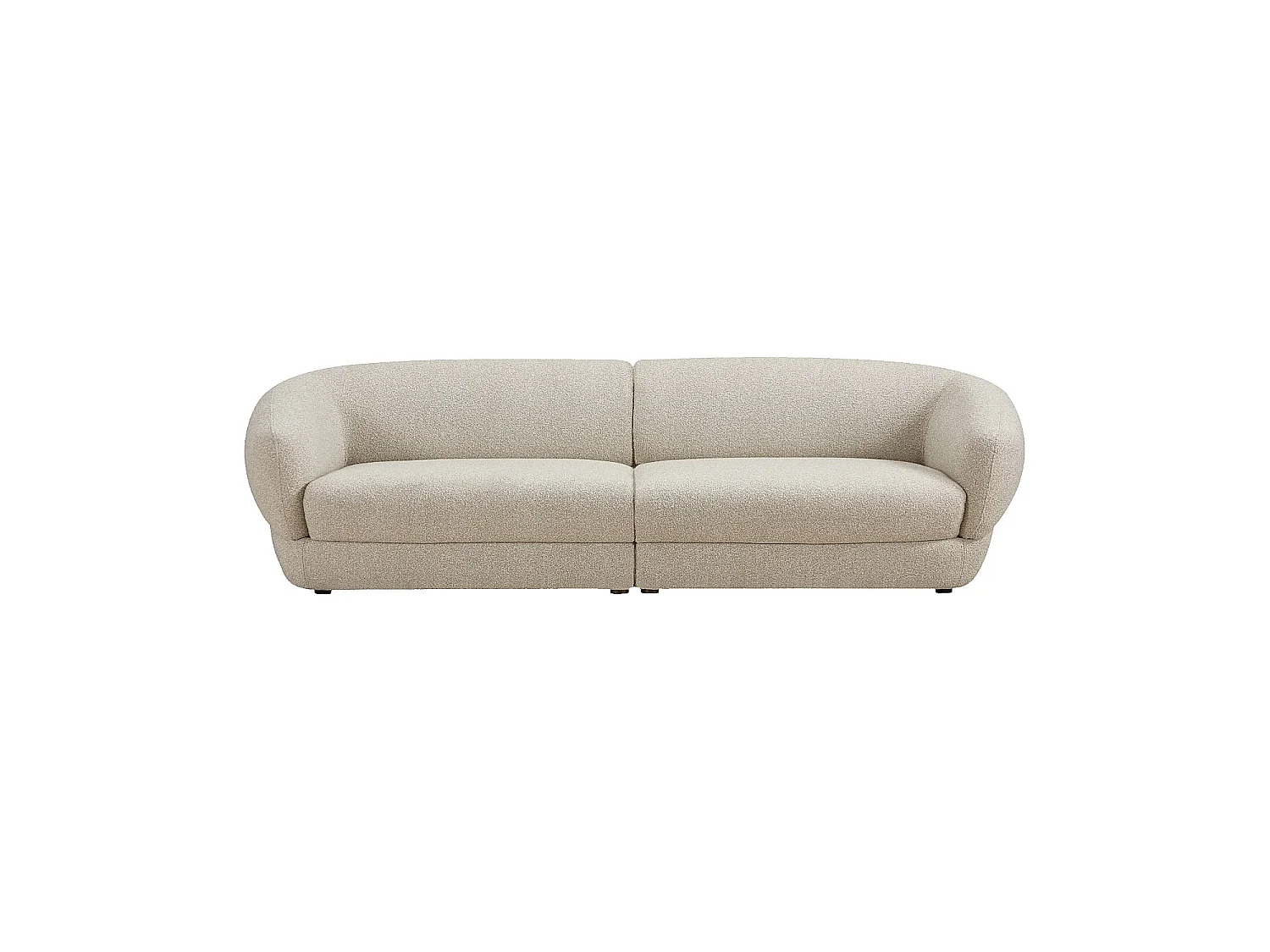 Habitat - Canapé 4 places en tissu bouclette courte - Beige - Teglio