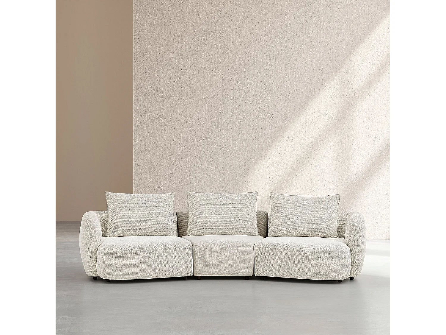 Habitat - Canapé 4 places en tissu garni de plumes - Beige - Capri