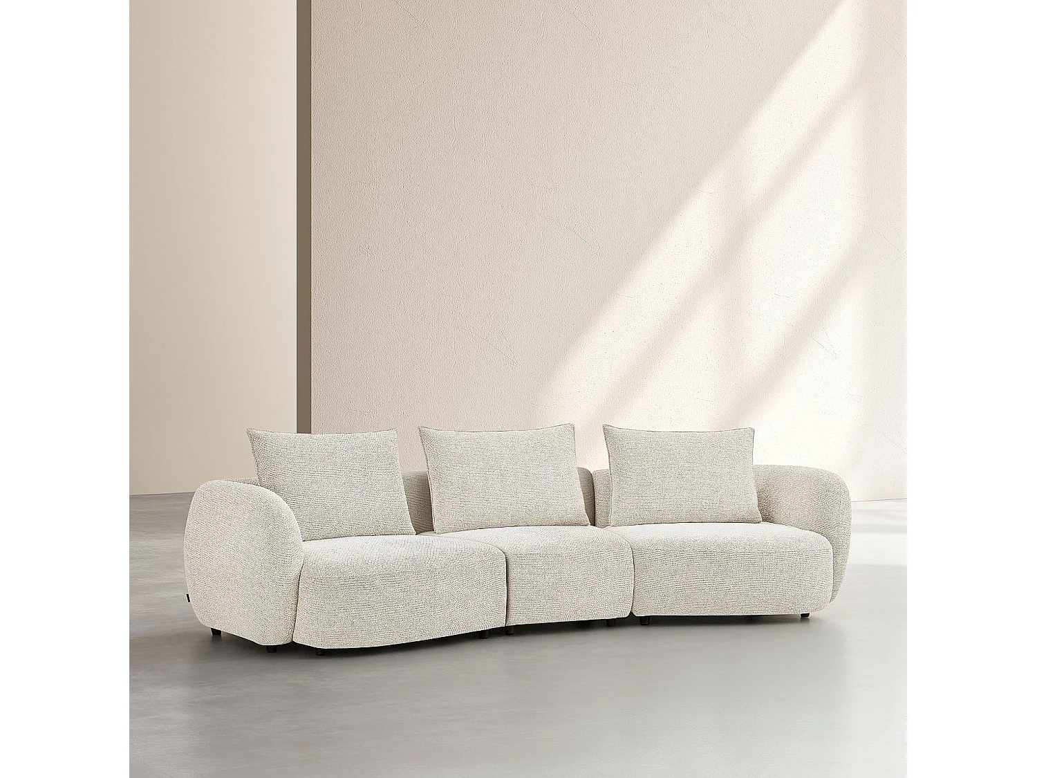 Habitat - Canapé 4 places en tissu garni de plumes - Beige - Capri