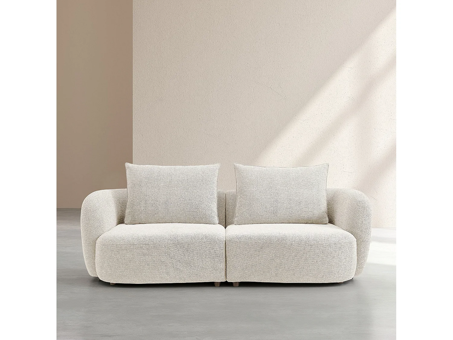 Habitat - Canapé 3 places en tissu garni de plumes - Beige - Capri