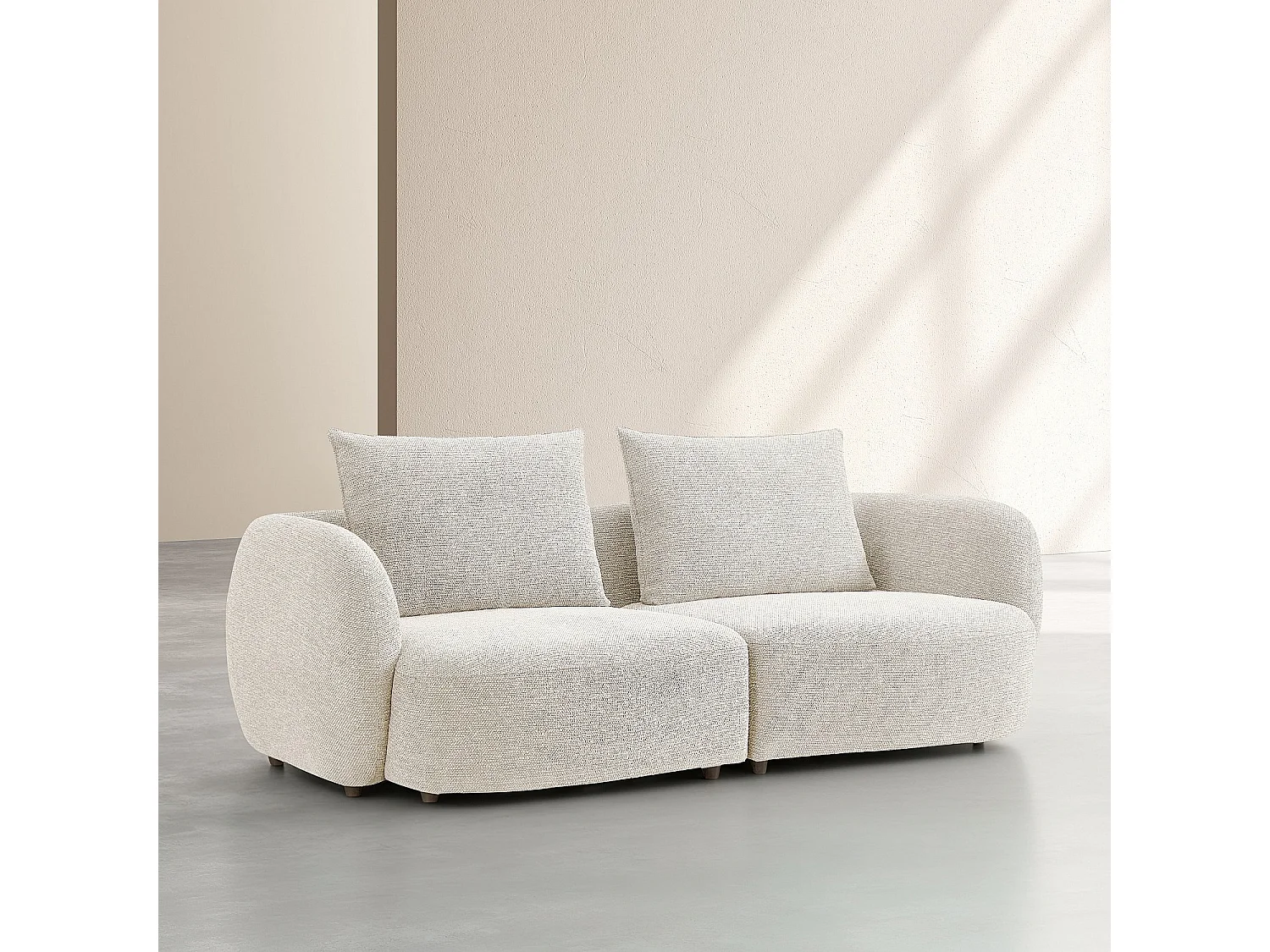 Habitat - Canapé 3 places en tissu garni de plumes - Beige - Capri