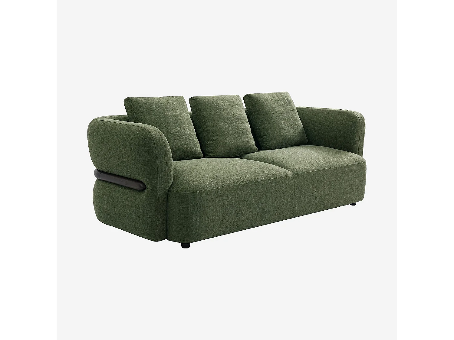 Habitat - Canapé 3 places en tissu texturé - Vert kaki - Masio