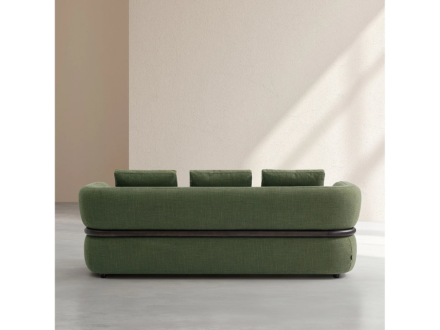 Habitat - Canapé 3 places en tissu texturé - Vert kaki - Masio