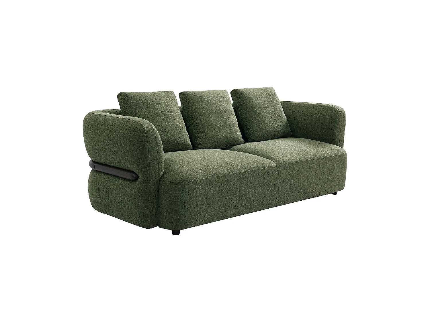 Habitat - Canapé 3 places en tissu texturé - Vert kaki - Masio
