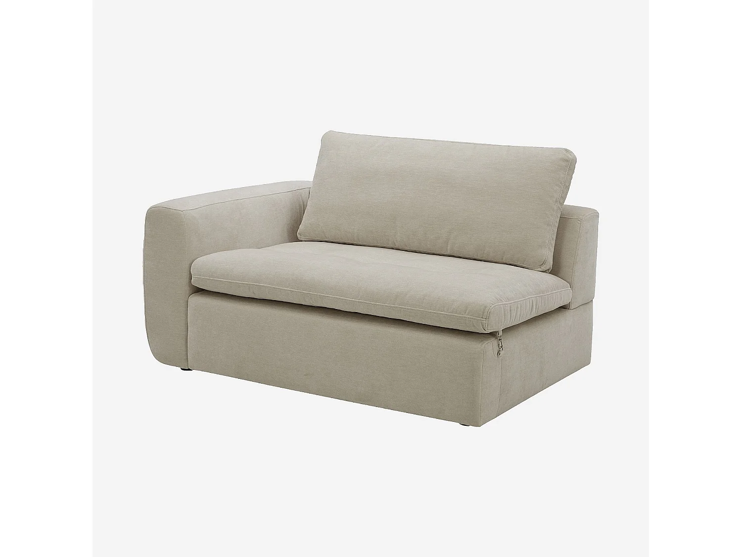 Habitat - Module d'angle gauche 2 places en tissu - Beige meringue - Ameria