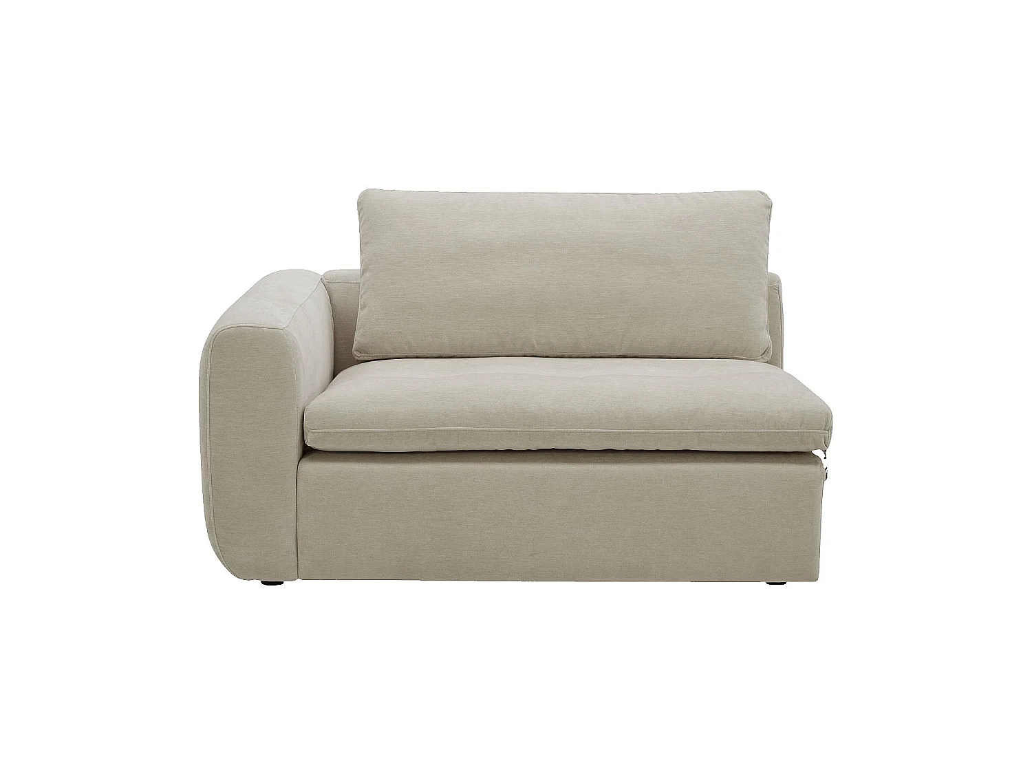 Habitat - Module d'angle gauche 2 places en tissu - Beige meringue - Ameria