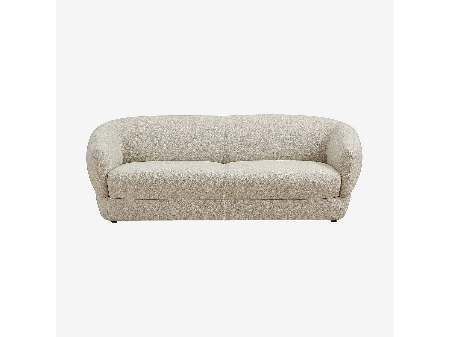 Habitat - Canapé 2 places en tissu bouclette courte - Beige - Teglio