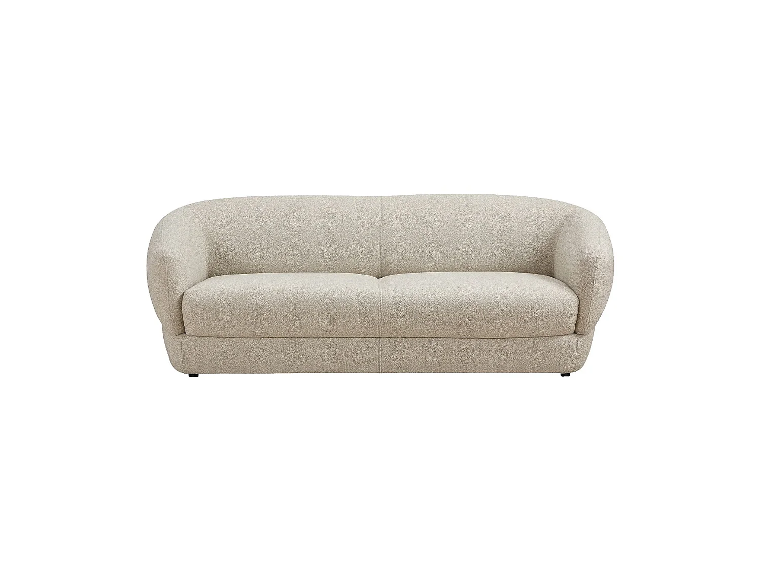 Habitat - Canapé 2 places en tissu bouclette courte - Beige - Teglio