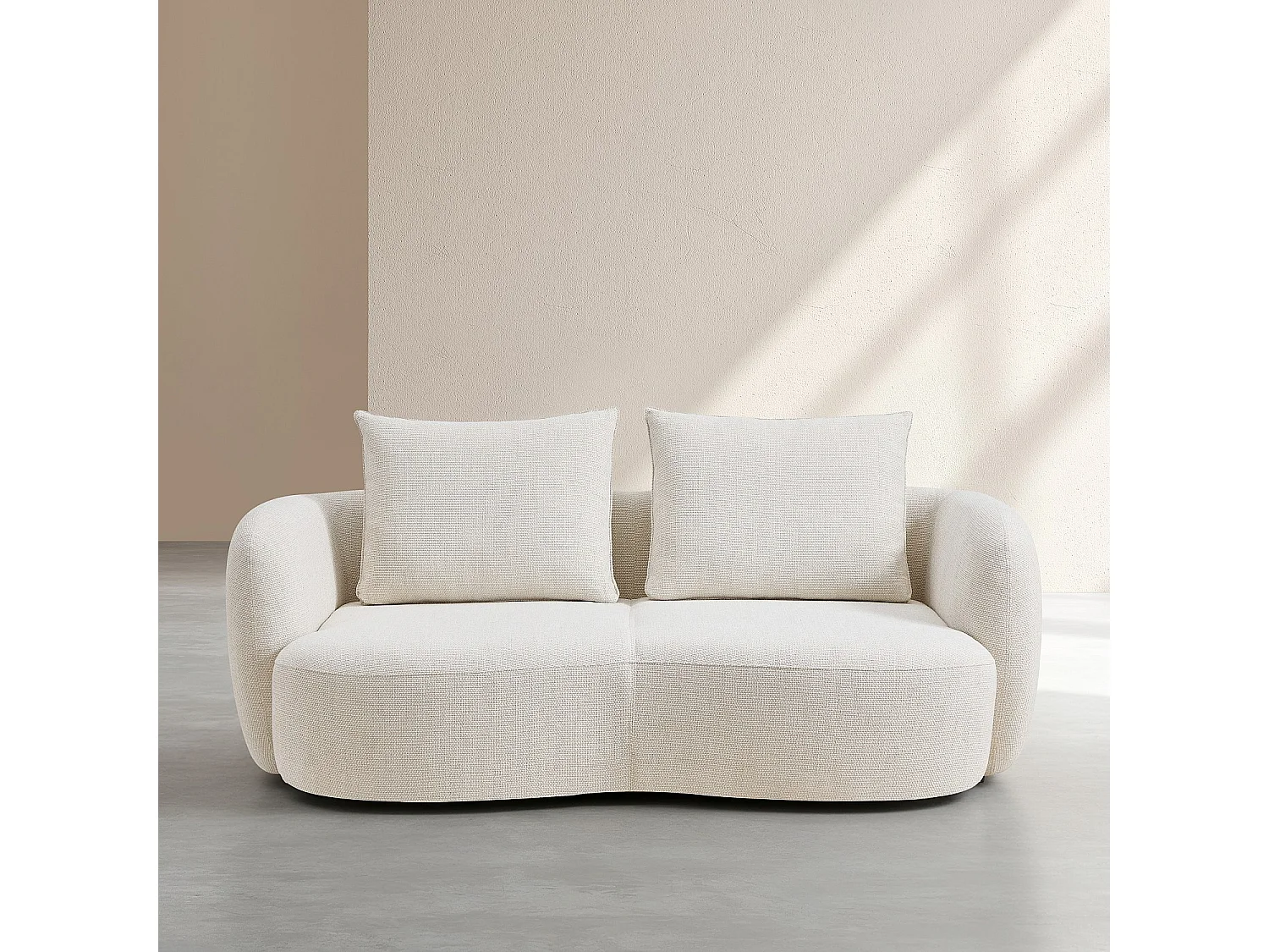 Habitat - Canapé 2 places en tissu garni de plumes - Beige - Capri