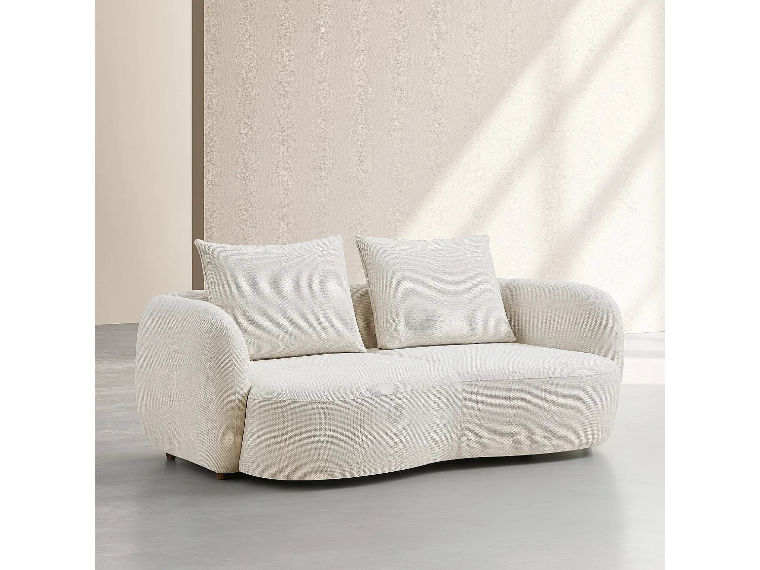 Habitat - Canapé 2 places en tissu garni de plumes - Beige - Capri