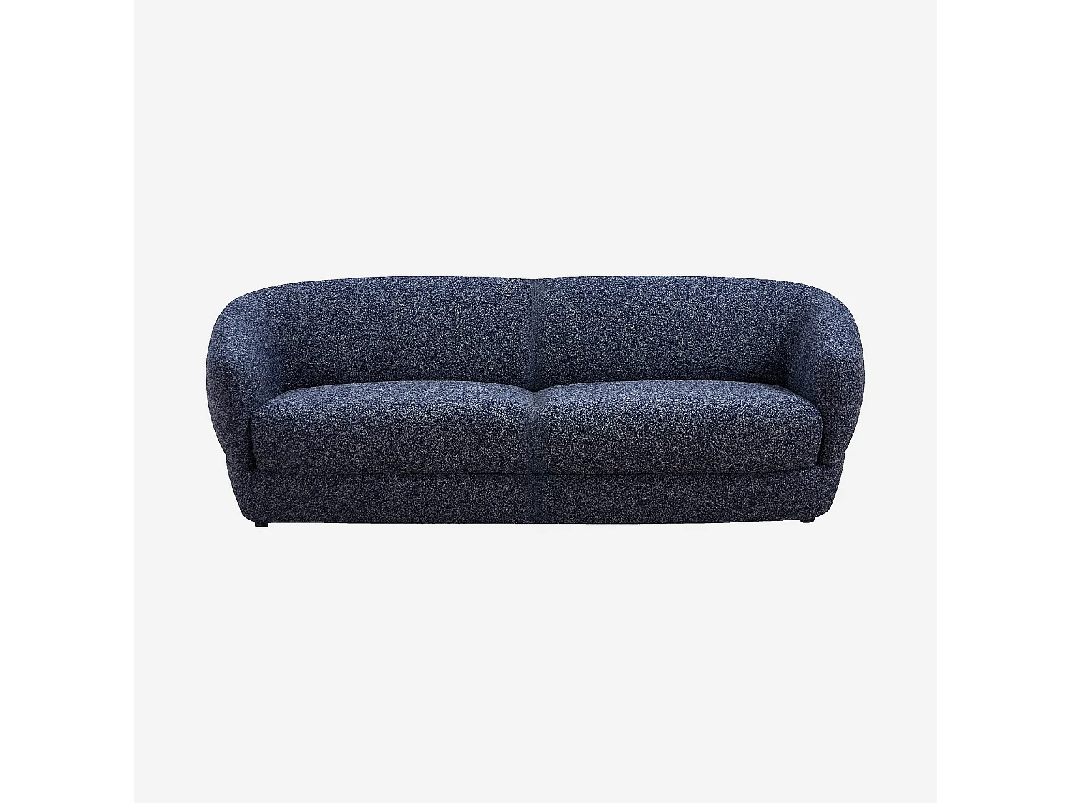 Habitat - Canapé 2 places en tissu bouclette courte - Bleu nuit - Teglio