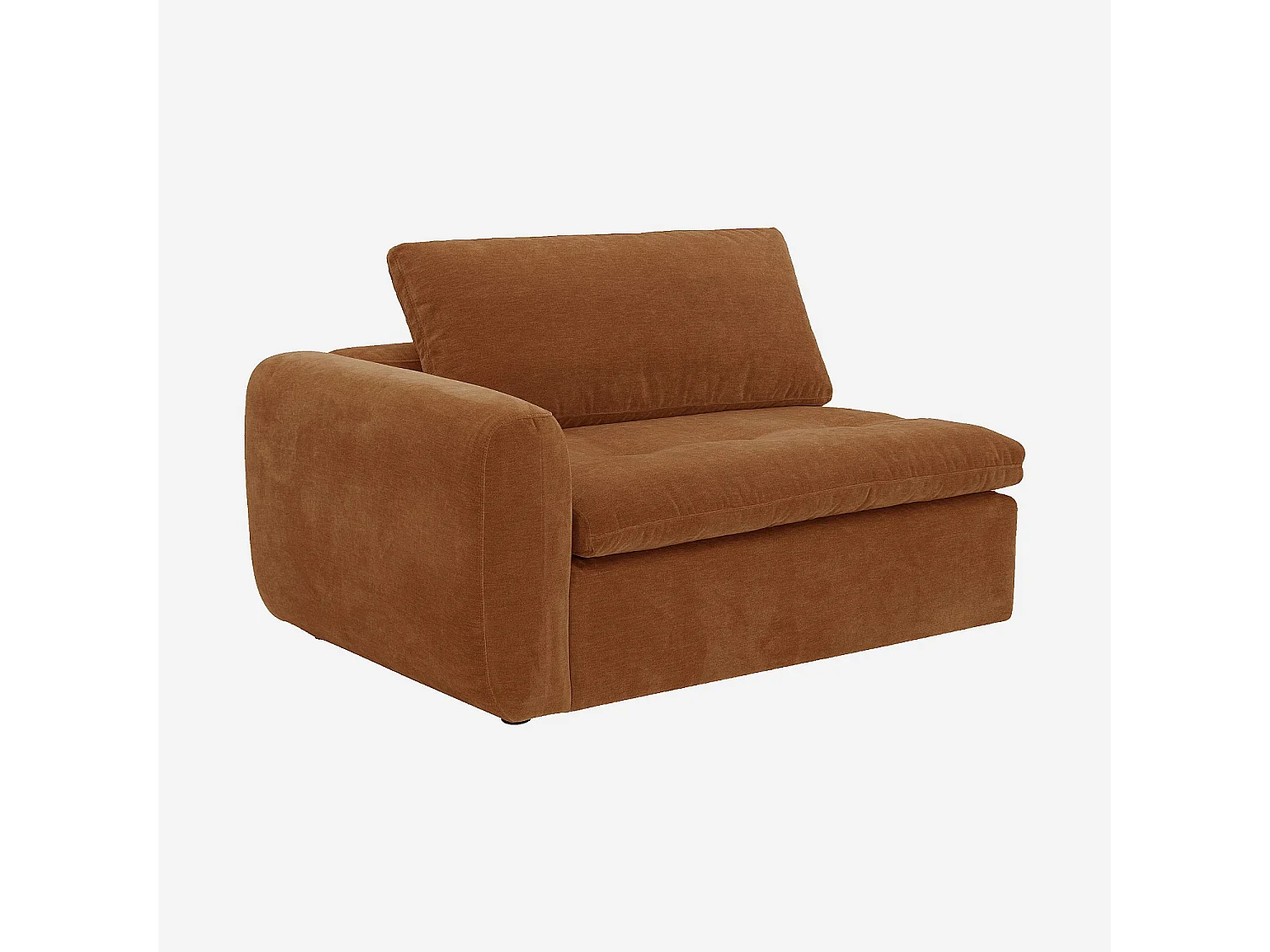 Habitat - Module d'angle gauche 2 places  en tissu - Marron noisette - Ameria