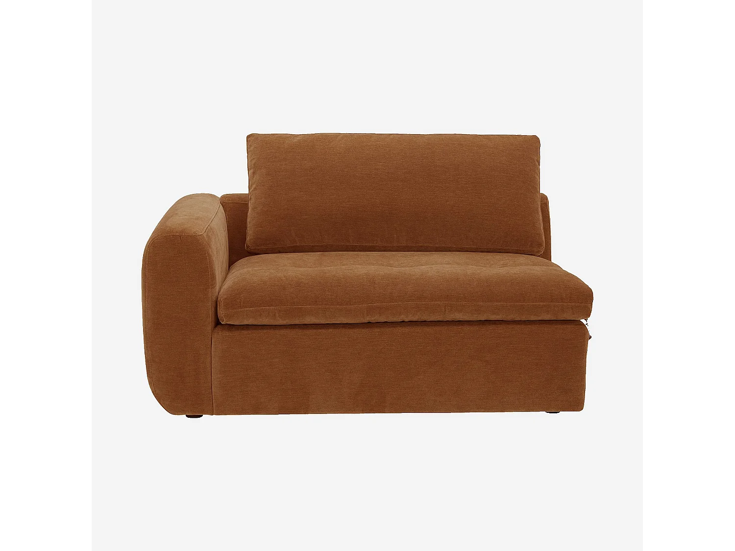 Habitat - Module d'angle gauche 2 places  en tissu - Marron noisette - Ameria