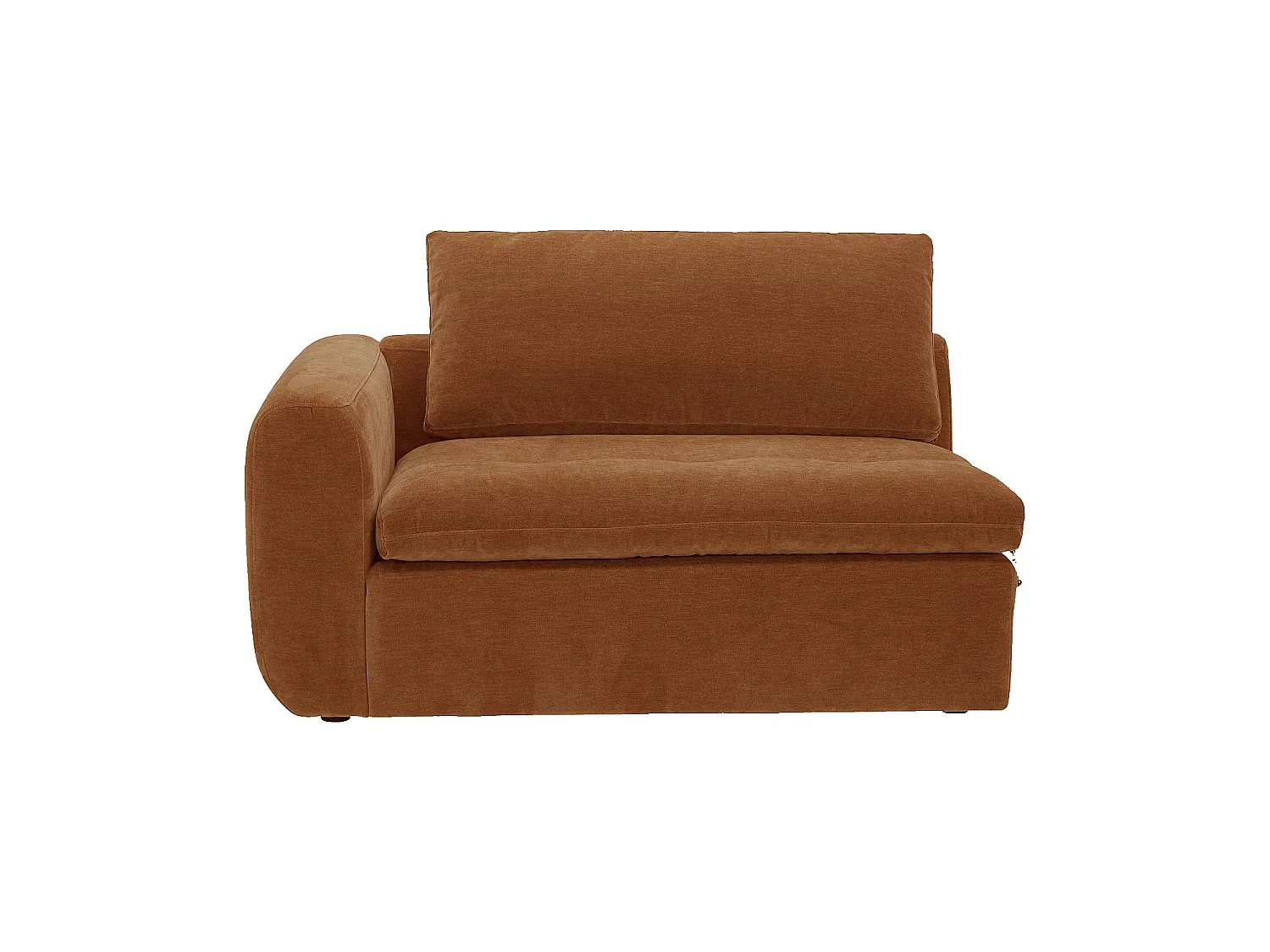 Habitat - Module d'angle gauche 2 places  en tissu - Marron noisette - Ameria