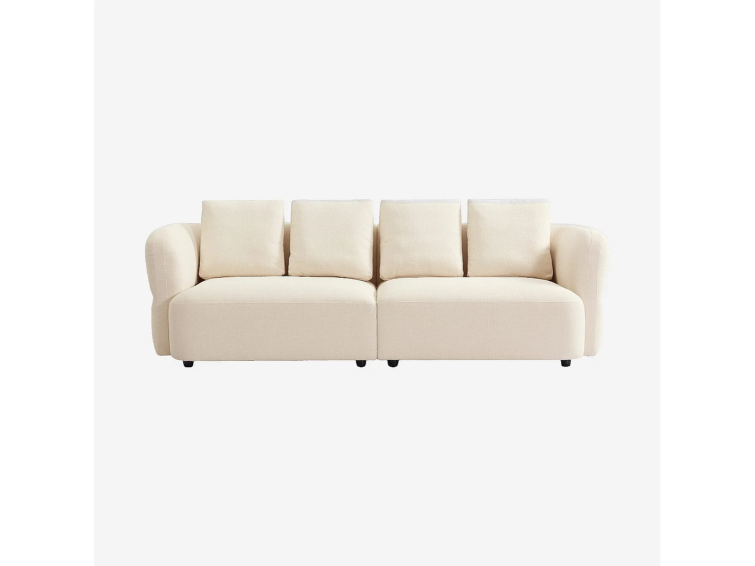 Habitat - Canapé 4 places en tissu texturé - Crème - Masio