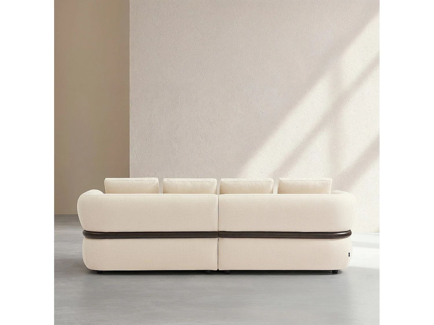 Habitat - Canapé 4 places en tissu texturé - Crème - Masio