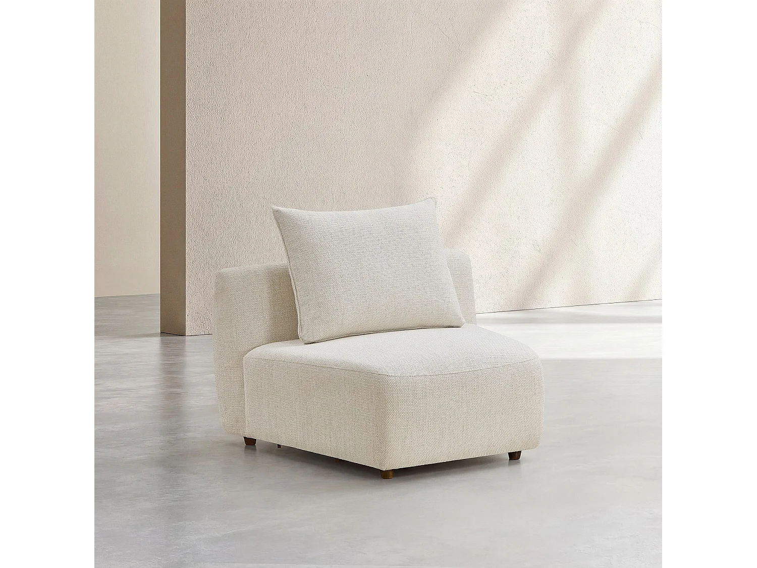 Habitat - Chauffeuse en tissu garnie de plumes - Beige - Capri