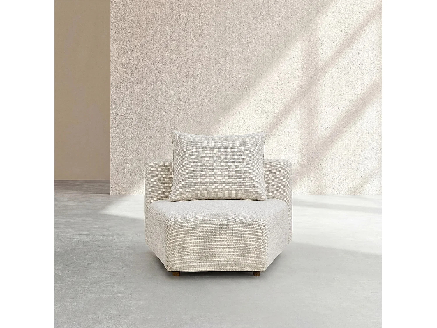 Habitat - Chauffeuse en tissu garnie de plumes - Beige - Capri