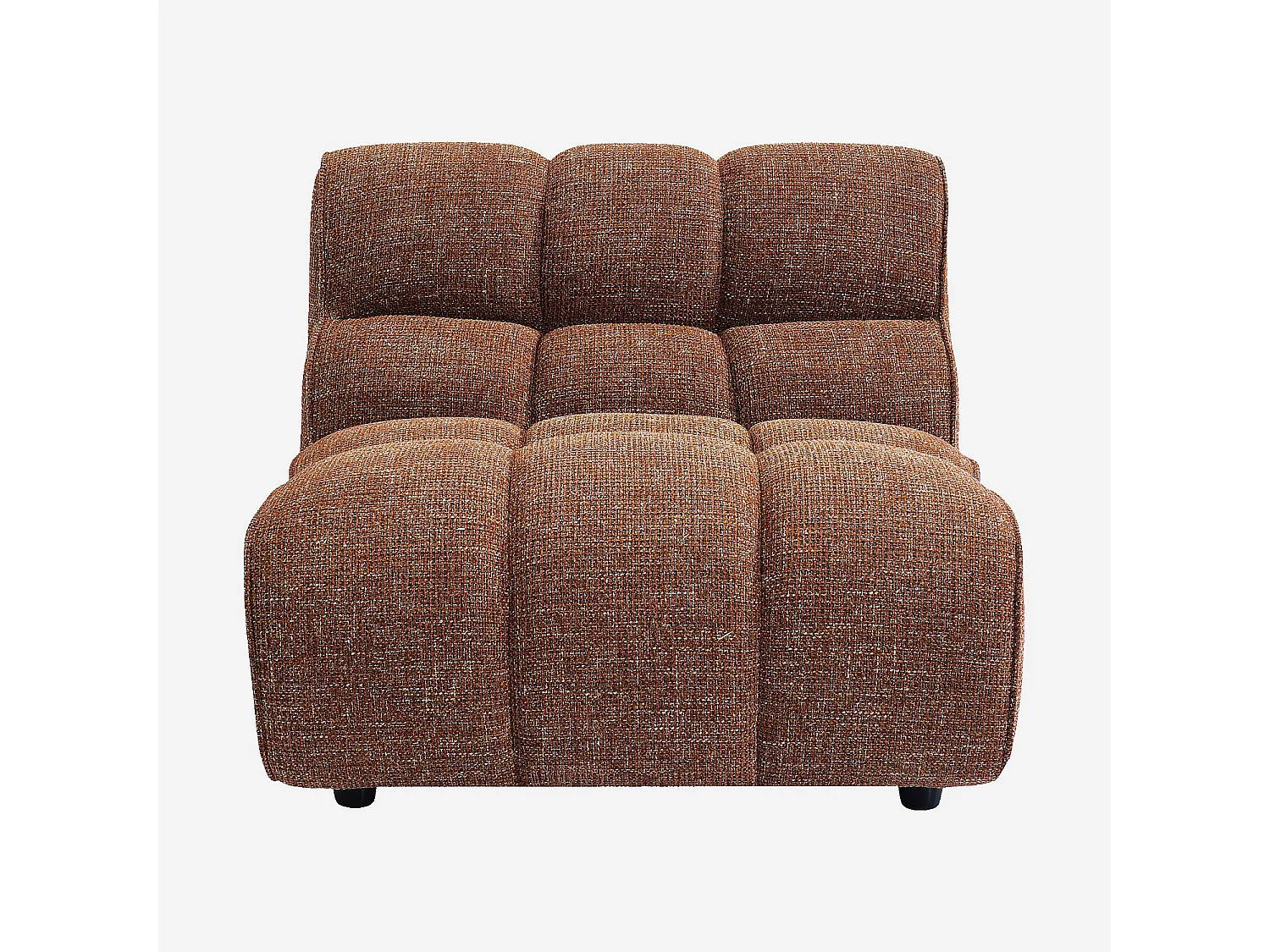 Habitat - Chauffeuse capitonnée en tissu texturé - Terracotta - Elaia