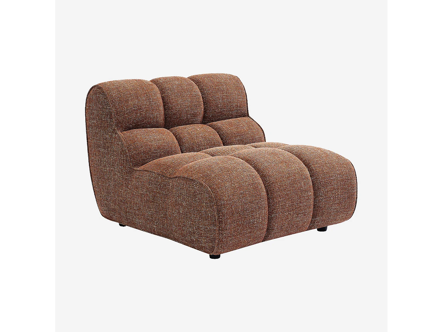 Habitat - Chauffeuse capitonnée en tissu texturé - Terracotta - Elaia