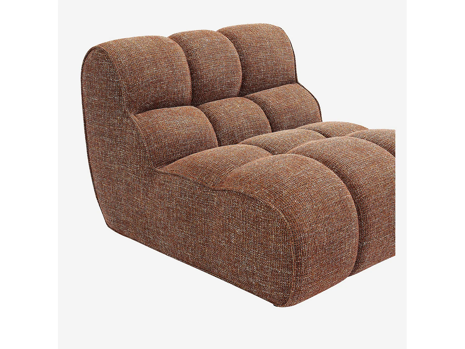 Habitat - Chauffeuse capitonnée en tissu texturé - Terracotta - Elaia