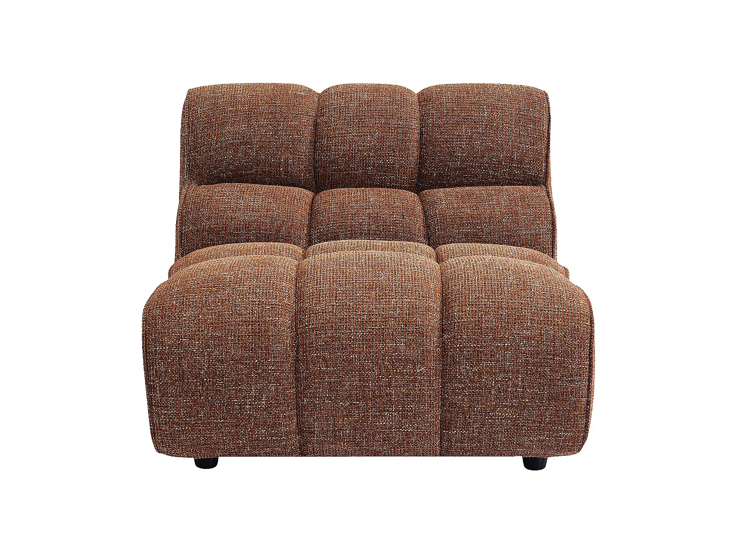 Habitat - Chauffeuse capitonnée en tissu texturé - Terracotta - Elaia