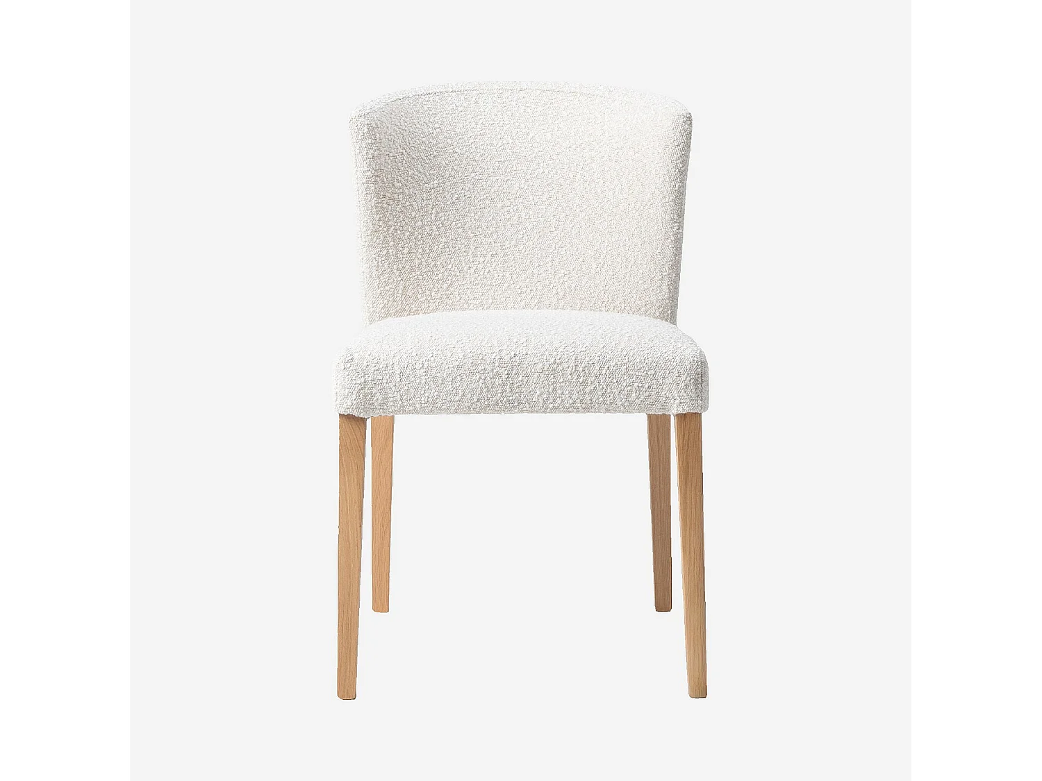 Habitat - Lot de 2 chaises en tissu bouclette et chêne massif - Crème - Valentina
