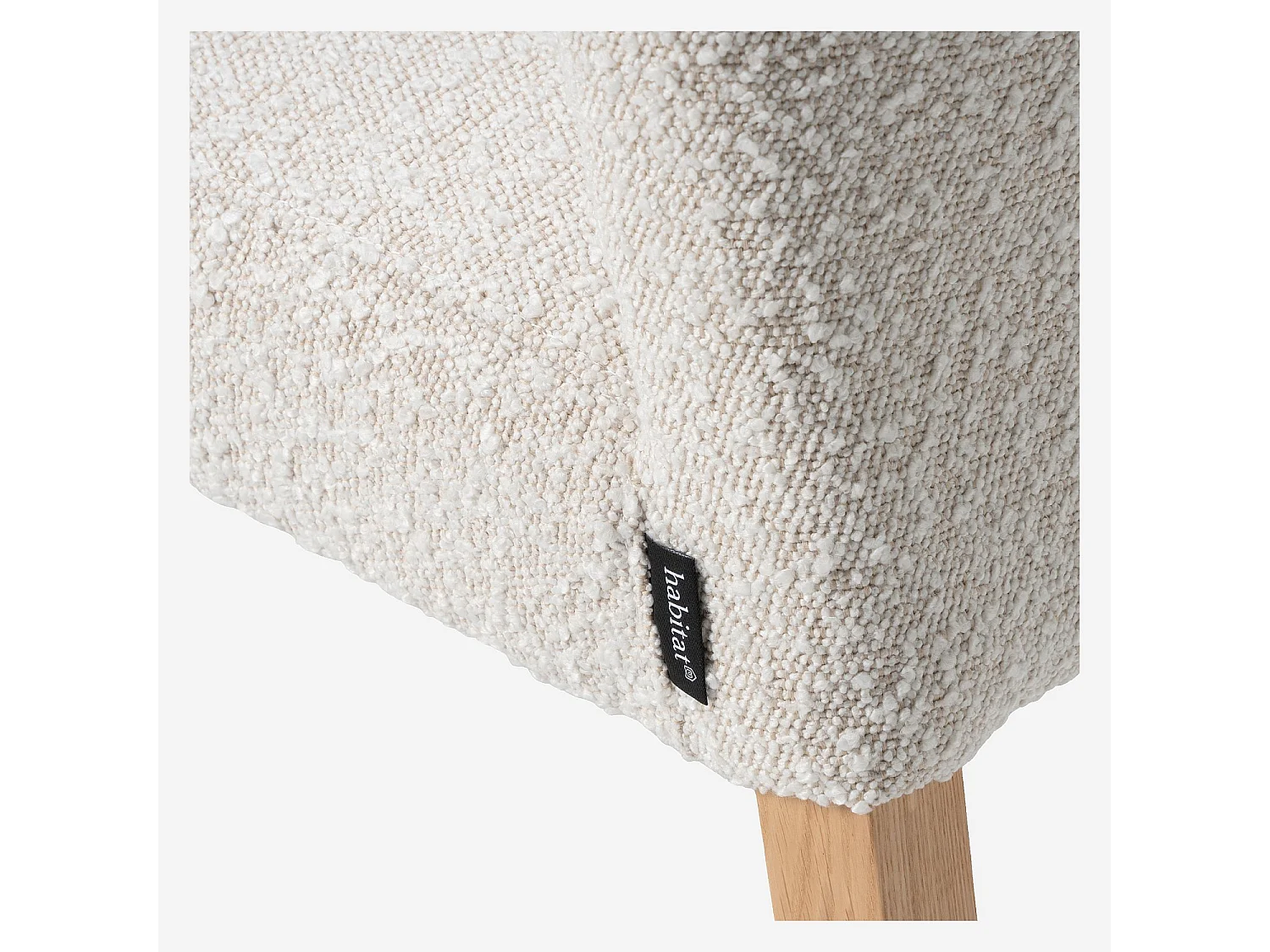 Habitat - Lot de 2 chaises en tissu bouclette et chêne massif - Crème - Valentina