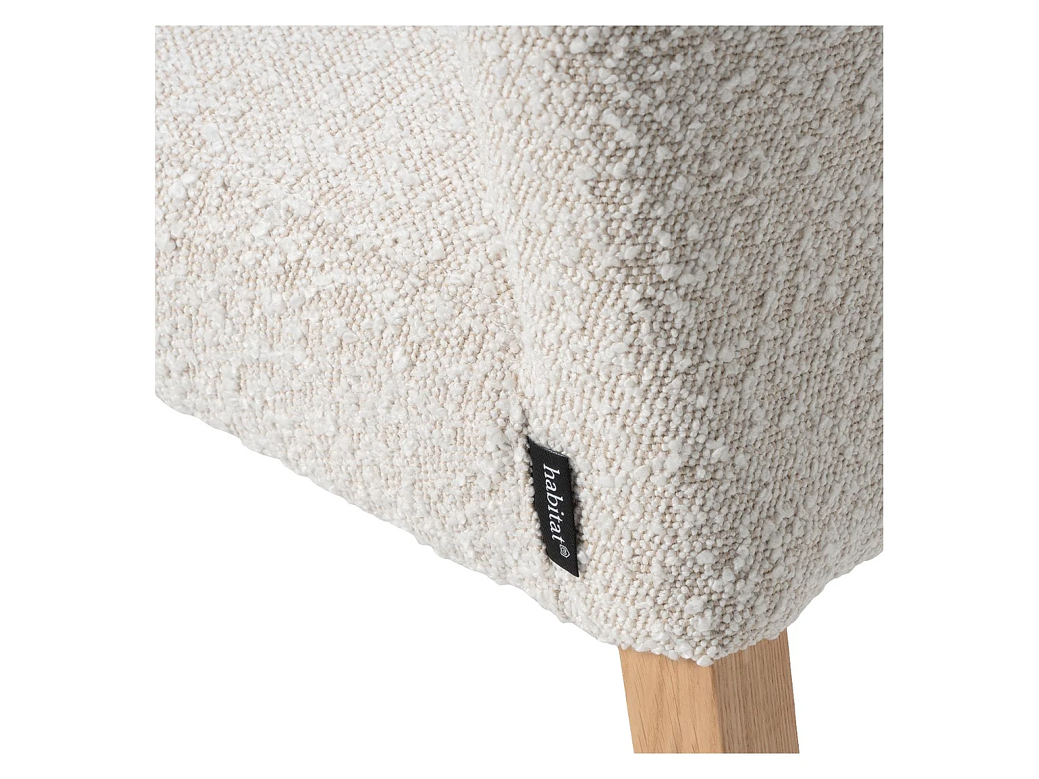 Habitat - Lot de 2 chaises en tissu bouclette et chêne massif - Crème - Valentina