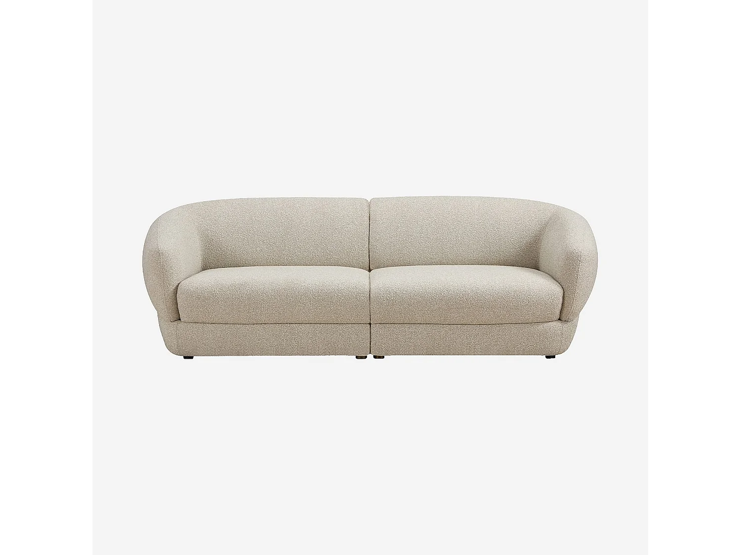 Habitat - Canapé 3 places en tissu bouclette courte - Beige - Teglio