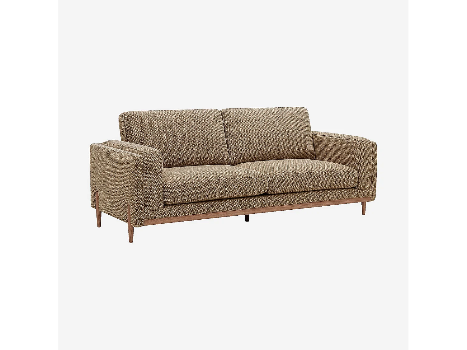 Habitat - Canapé 3 places en tissu texturé et bois - Marron noisette - Urbino
