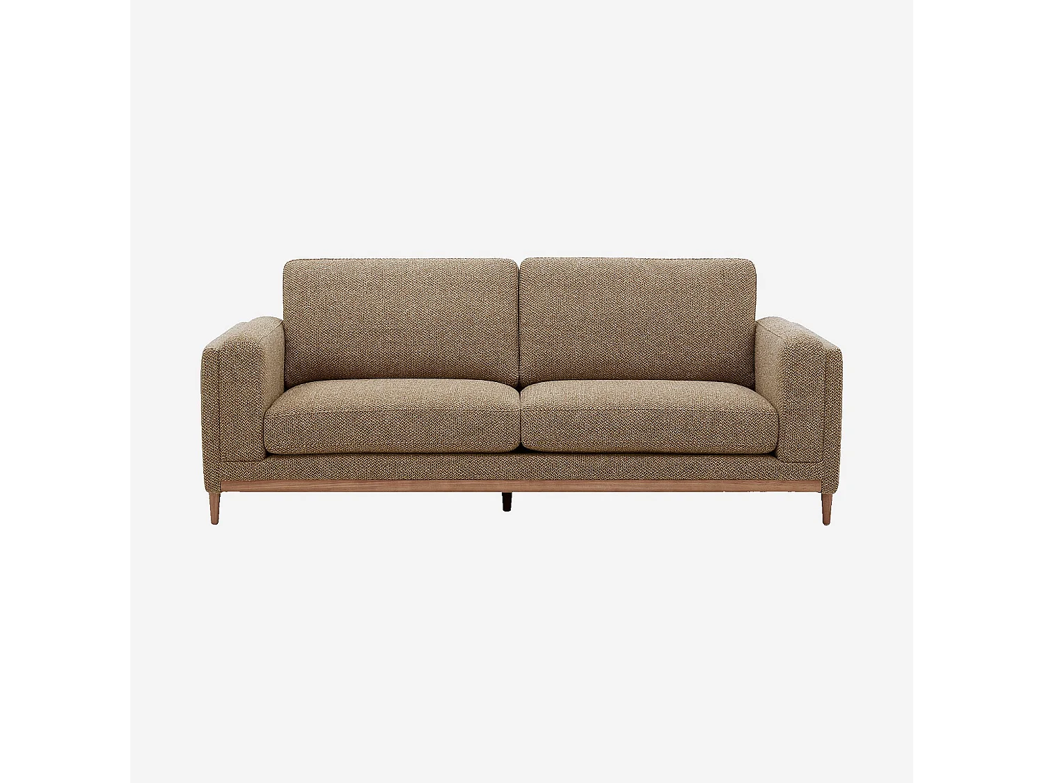 Habitat - Canapé 3 places en tissu texturé et bois - Marron noisette - Urbino