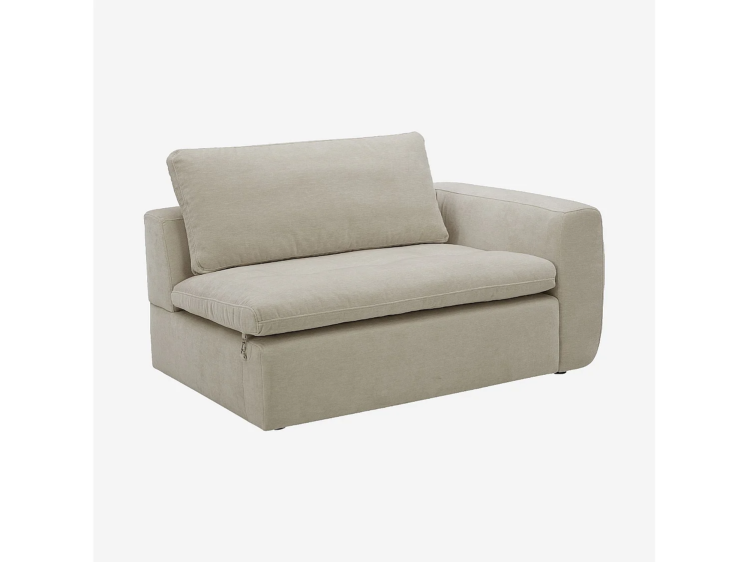 Habitat - Module d'angle droit 2 places en tissu - Beige meringue - Ameria