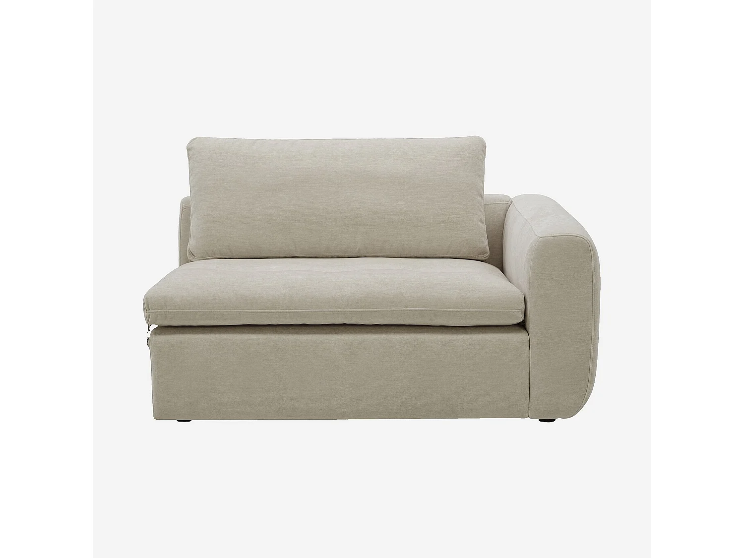 Habitat - Module d'angle droit 2 places en tissu - Beige meringue - Ameria