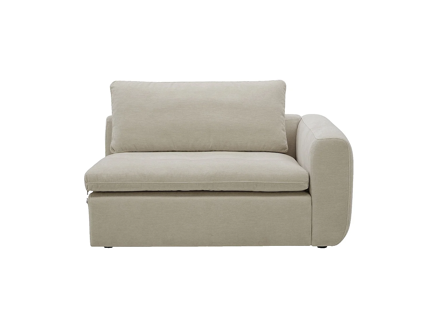 Habitat - Module d'angle droit 2 places en tissu - Beige meringue - Ameria