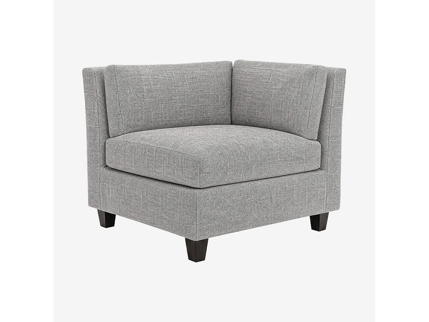 Habitat - Element d'angle en tissu italien - Gris perle - Pieds noirs - Chester