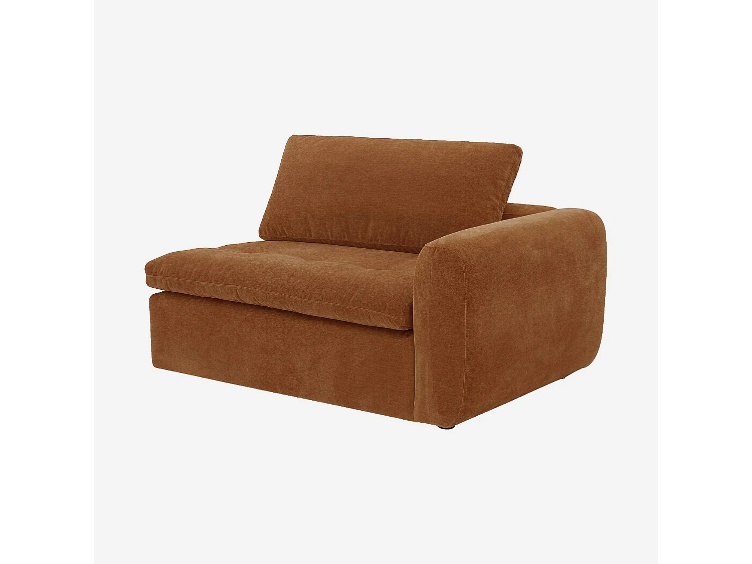 Habitat - Module d'angle droit 2 places en tissu - Marron noisette - Ameria