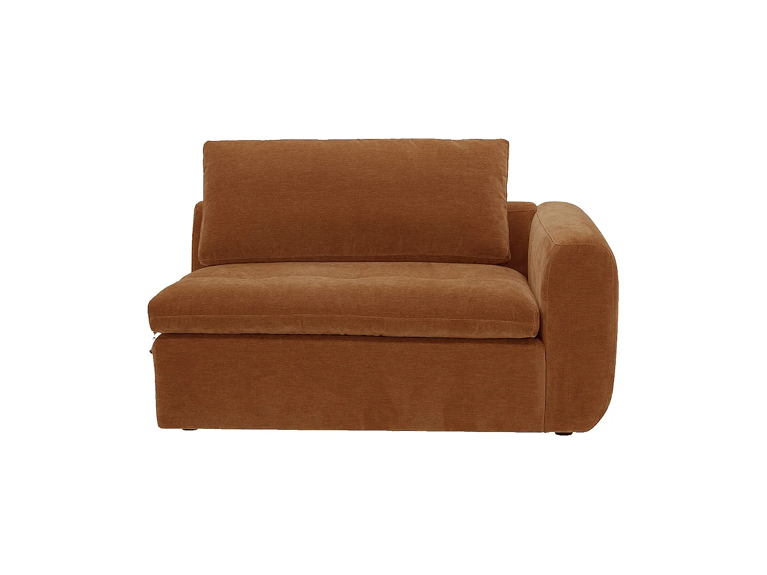 Habitat - Module d'angle droit 2 places en tissu - Marron noisette - Ameria