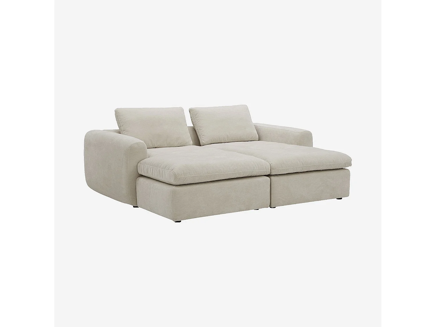 Habitat - Canapé 2 places modulable avec assise profonde en tissu - Beige meringue - Ameria