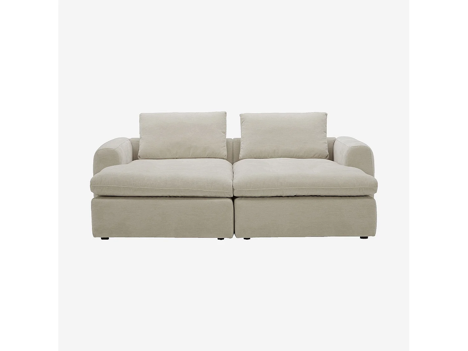 Habitat - Canapé 2 places modulable avec assise profonde en tissu - Beige meringue - Ameria