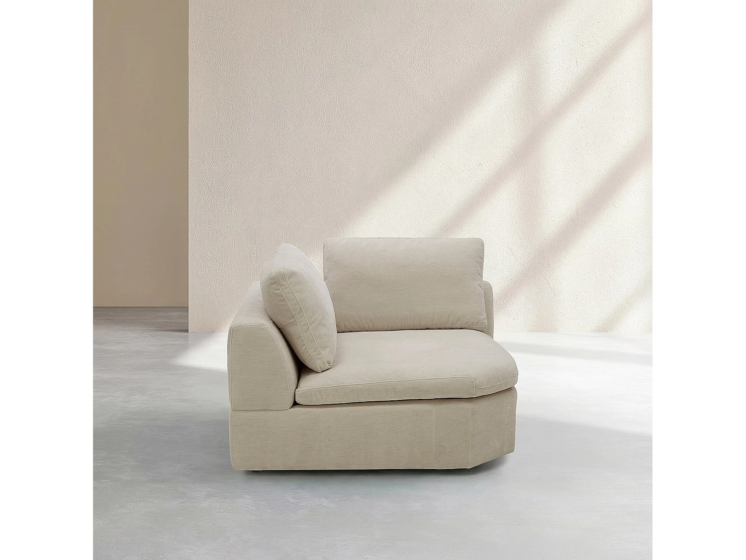 Habitat - Module d'angle en tissu - Beige meringue - Ameria