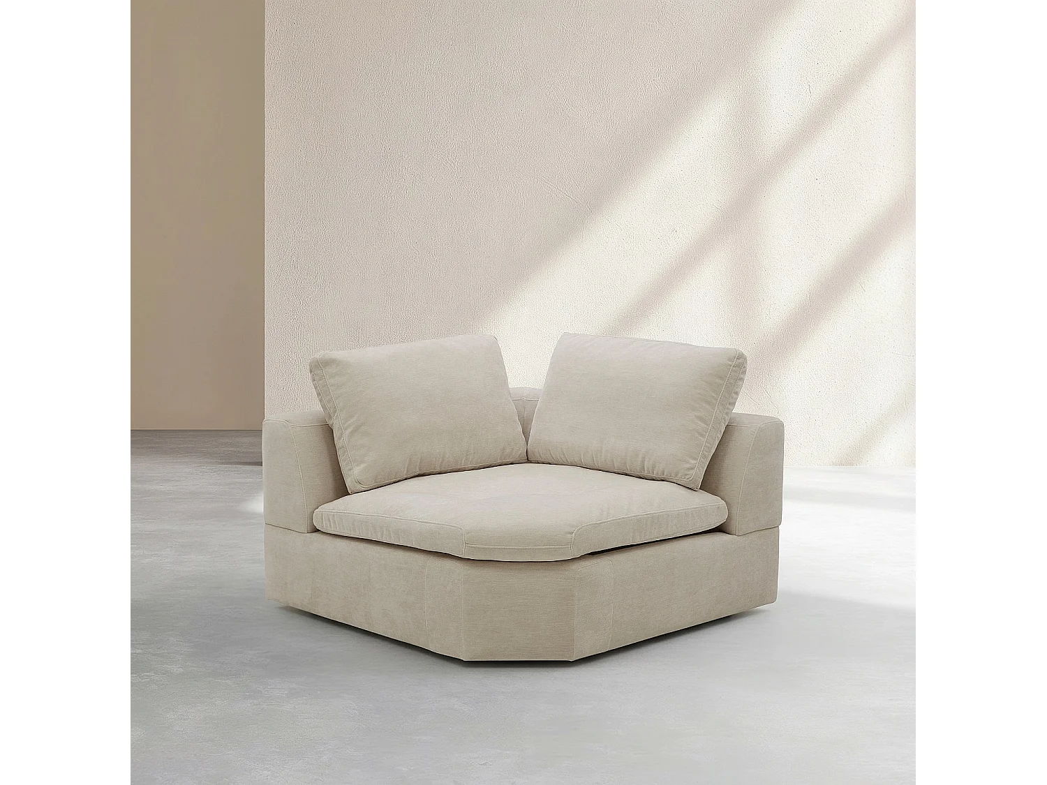 Habitat - Module d'angle en tissu - Beige meringue - Ameria