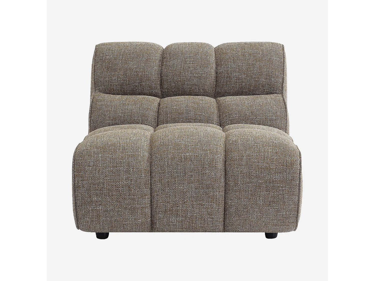 Habitat - Chauffeuse capitonnée en tissu texturé - Marron glacé - Elaia