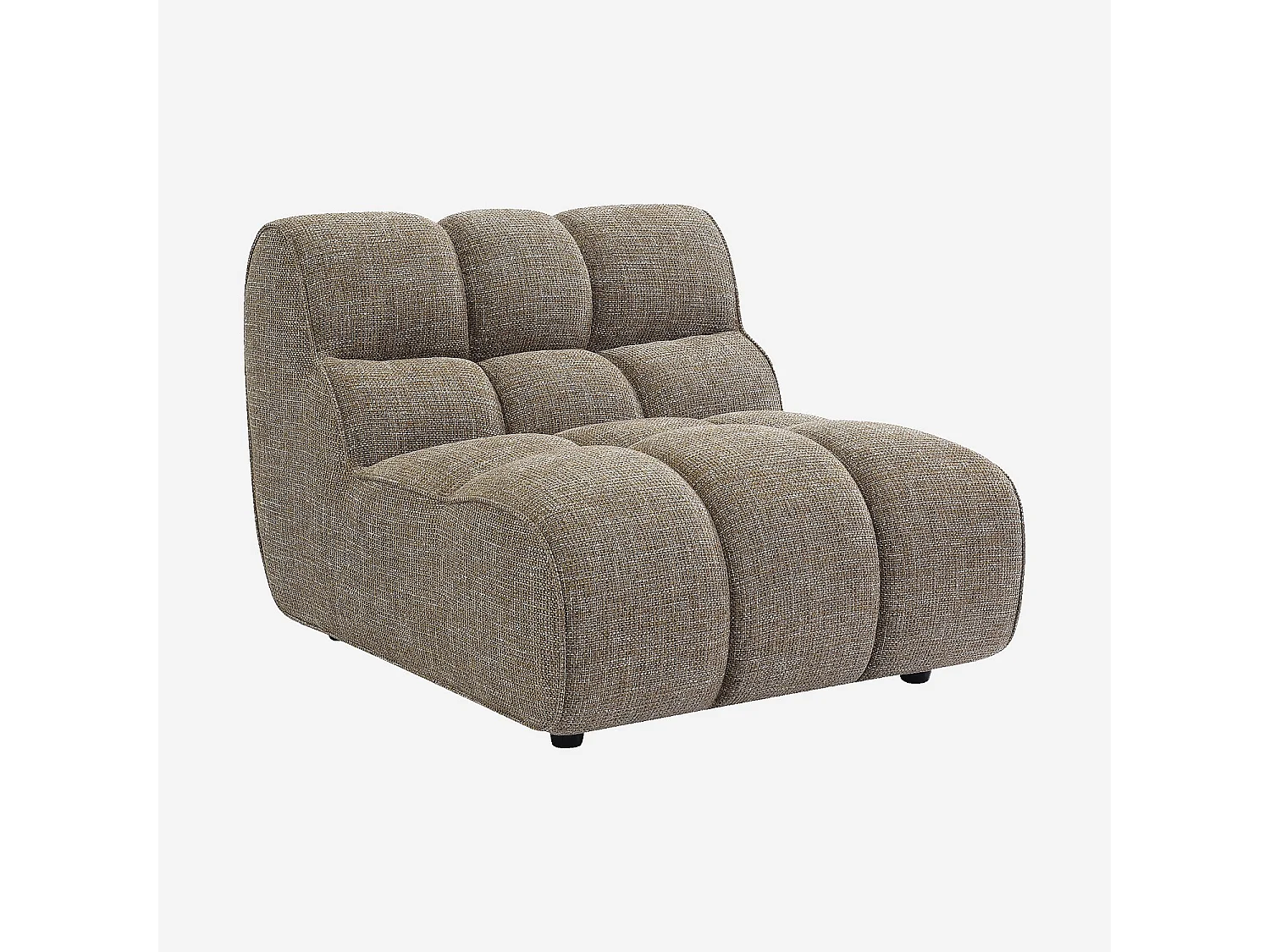 Habitat - Chauffeuse capitonnée en tissu texturé - Marron glacé - Elaia