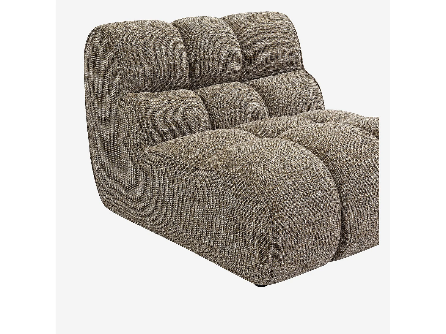 Habitat - Chauffeuse capitonnée en tissu texturé - Marron glacé - Elaia