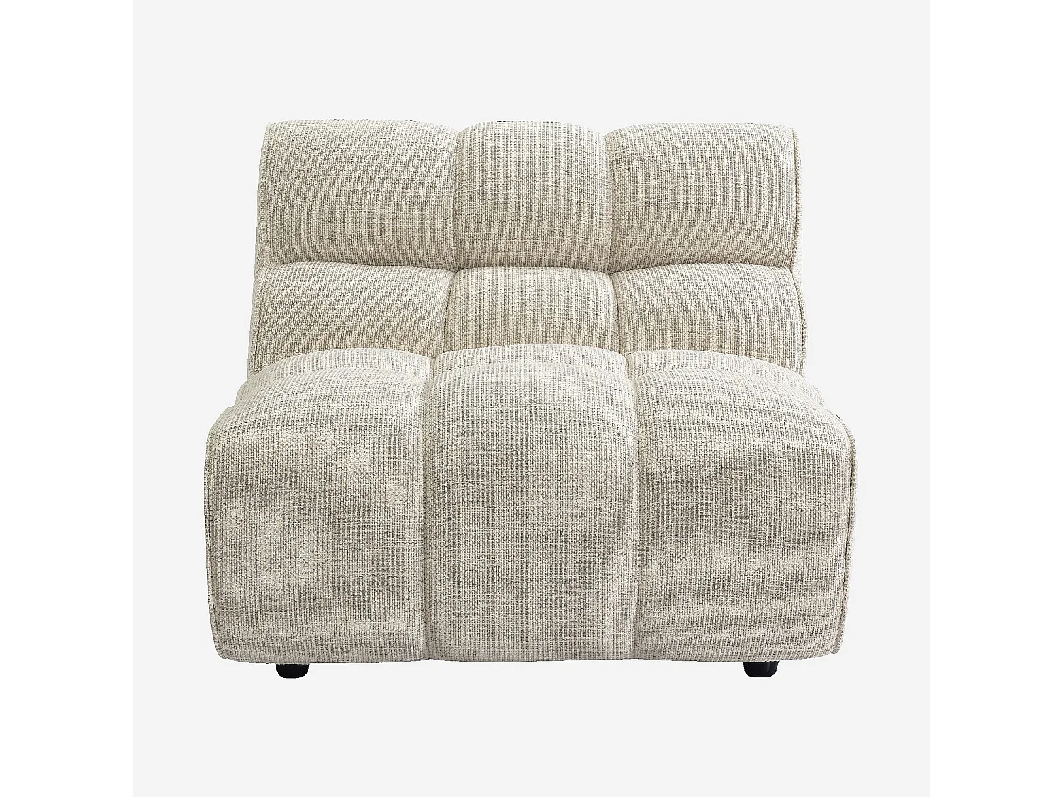 Habitat - Chauffeuse capitonnée en tissu texturé - Crème - Elaia