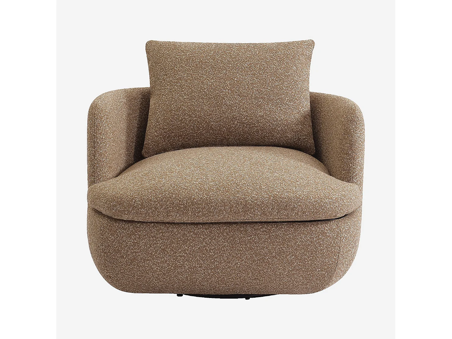 Habitat - Fauteuil pivotant en tissu bouclette garni de plumes - Moka - Monza