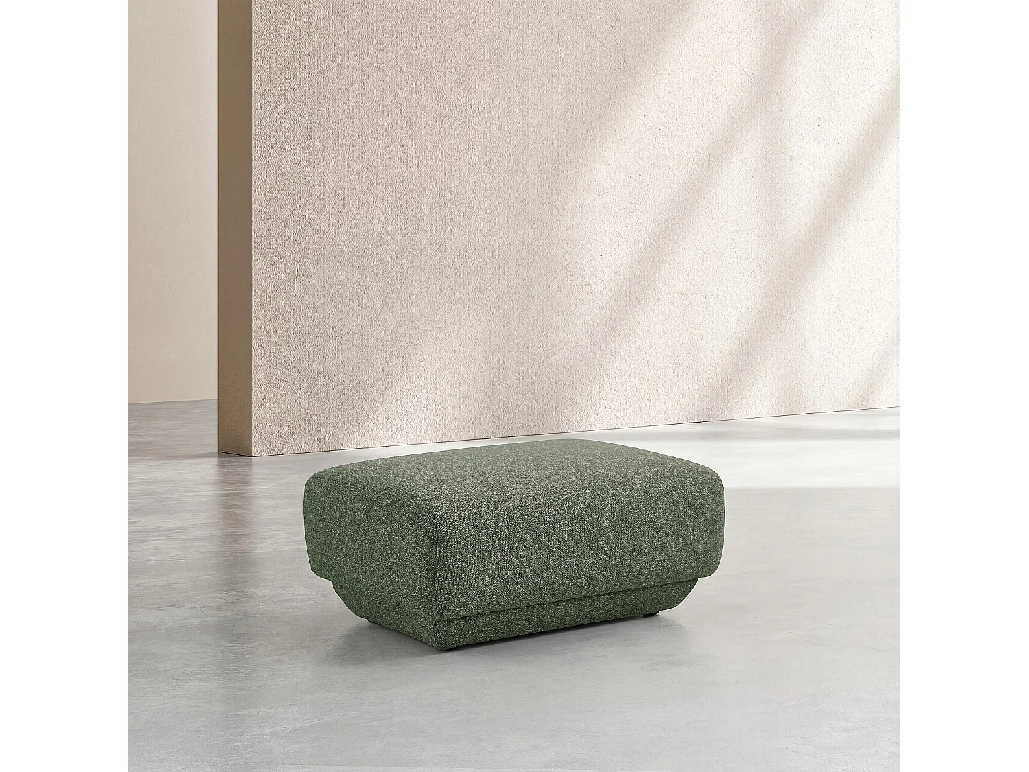 Habitat - Repose-pieds en tissu texturé - Vert sapin - Design by Federica Francini - Austin