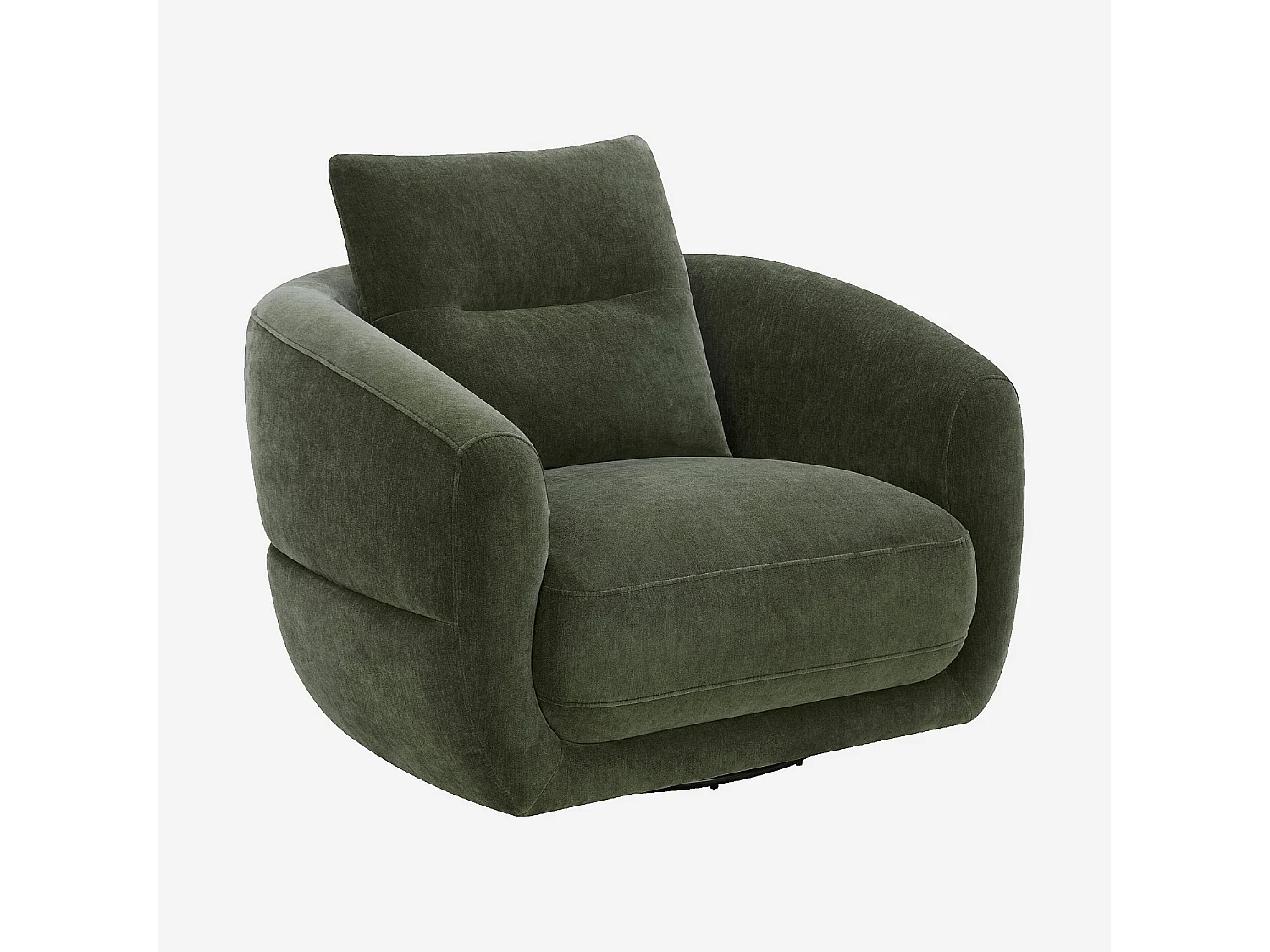 Habitat - Fauteuil pivotant en tissu - Vert sapin - Priano